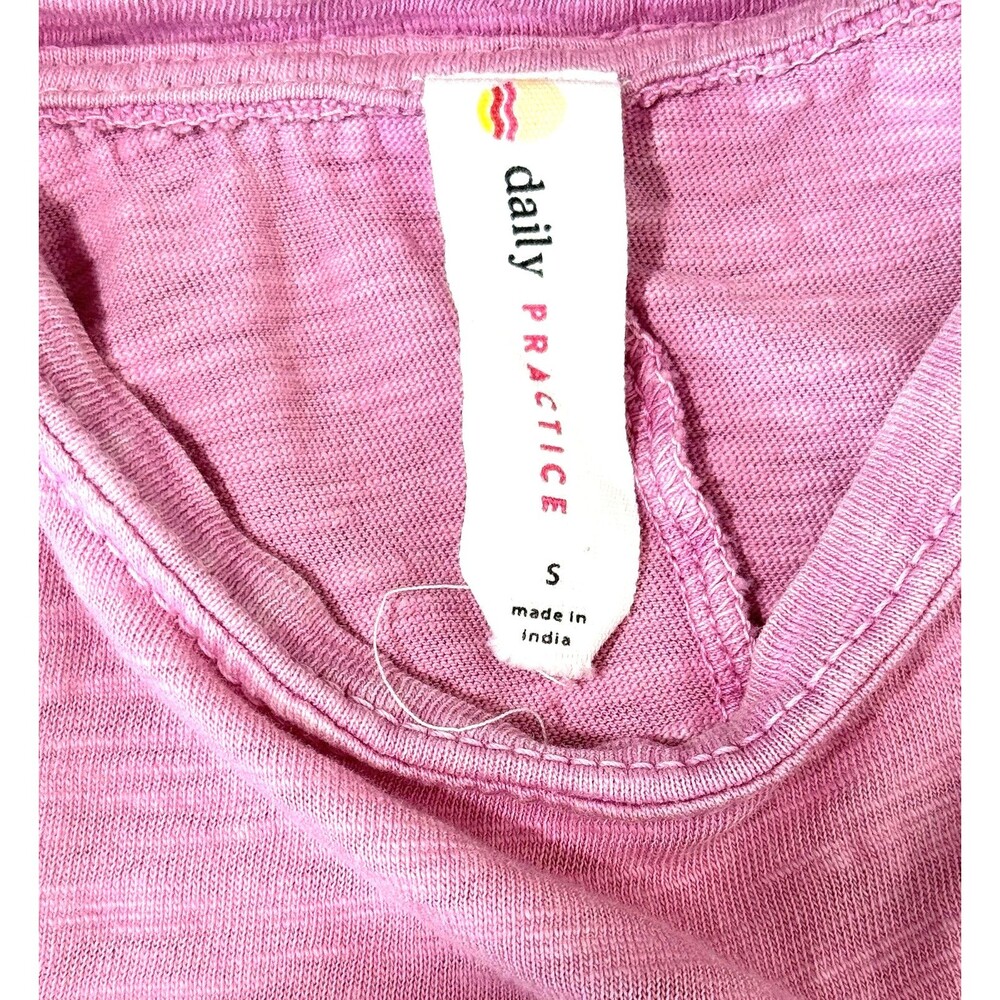 Anthro Daily Practice Pink Asymmetrical Ruffle Hem Swing Dress S - Picture 6 of 9